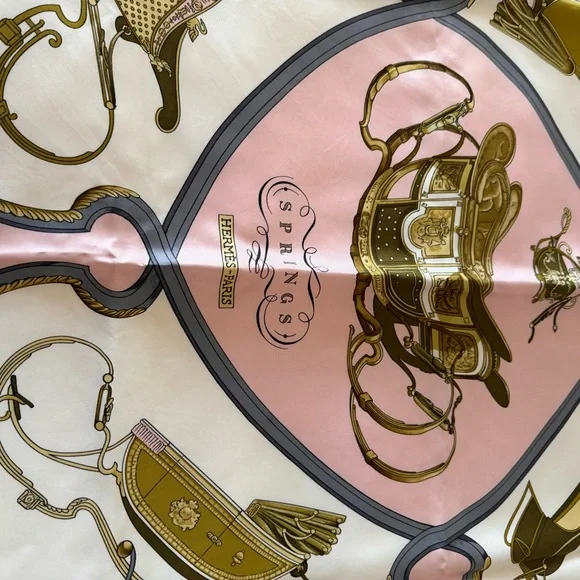 Hermès Pink and Gold Scarf - Picture 2 of 8